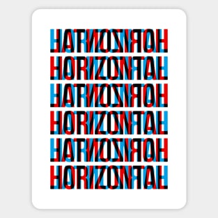 Horizontal Typography Stack (Cyan Red Black) Magnet